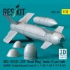RESKIT RS32-0539 GBU-15(V)21, 22/B Small Wing bombs (2 pcs) with AN/AXQ-14 data link pod (1 pcs) (3D Printed) 1/32